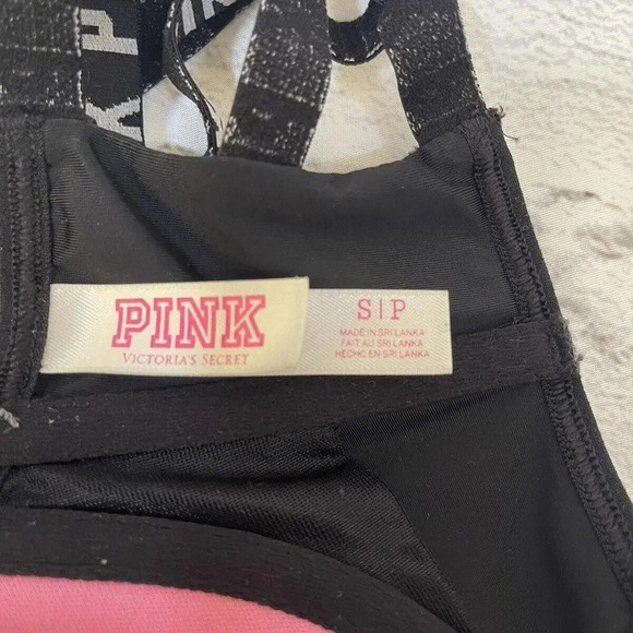 Women’s PINK by Victoria's Secret Black Padded Cross Cross Back Bra Size Small - Picture 3 of 4